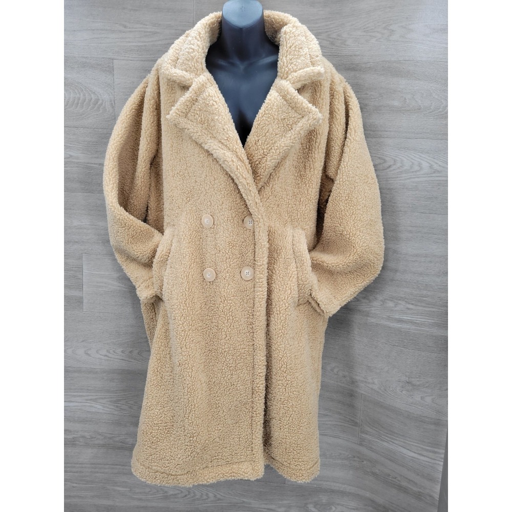 PINK by Victoria's Secret Women's Medium Oversized Teddy Sherpa Coat